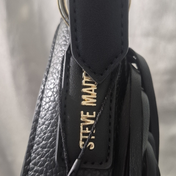 Steve Madden Black Fringe Crossbody Bag with Buckle - Picture 5 of 10